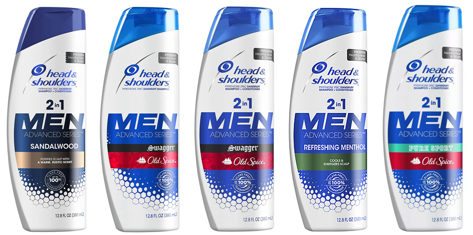 Head & Shoulders Men Shampoo & 2 in 1 Shampoo 5 SKUs 6/12.8oz (